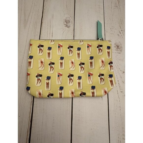 Ipsy Yellow Cosmetic Glam Make-Up Bag With Bathing Ladies (Bag Only) 7.5” x 5.5” - Picture 1 of 3